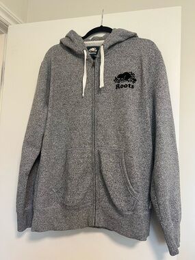 Roots Salt & Pepper Grey Full-Zip Hoodie Men’s